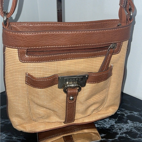 Chaps Handbags - CHAPS Handbag Crossbody Purse Brown Tan